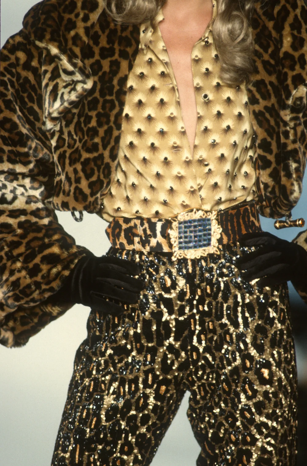 Todd Oldham F/W 1992 beaded leopard print skirt — JAMES VELORIA